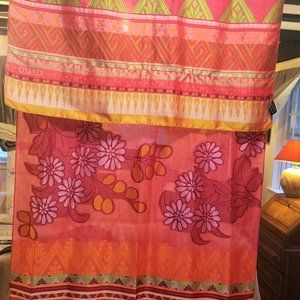 Kenzo orange long silk scarf